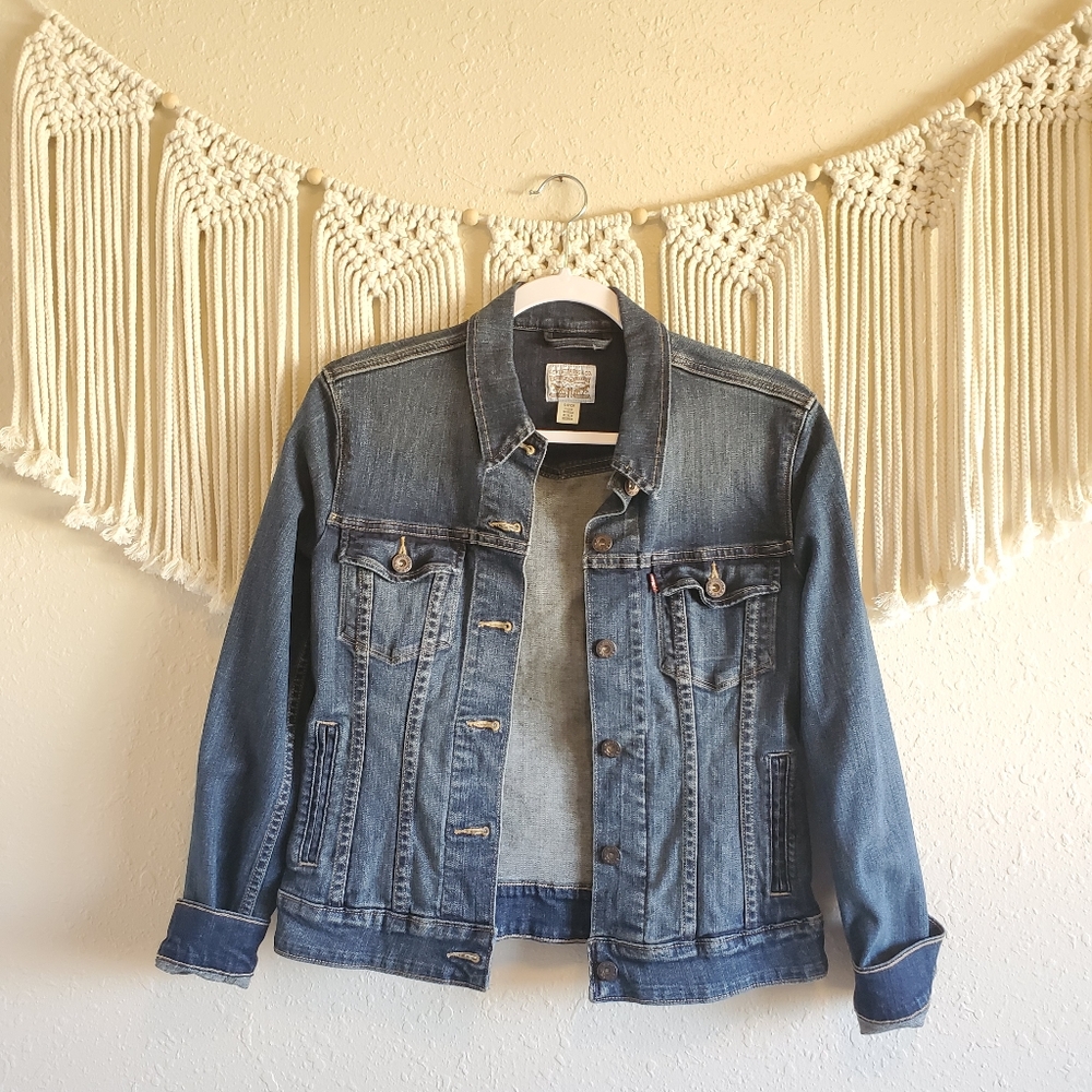 LEVI'S Dark Wash Button Down Denim Jean Jacket S